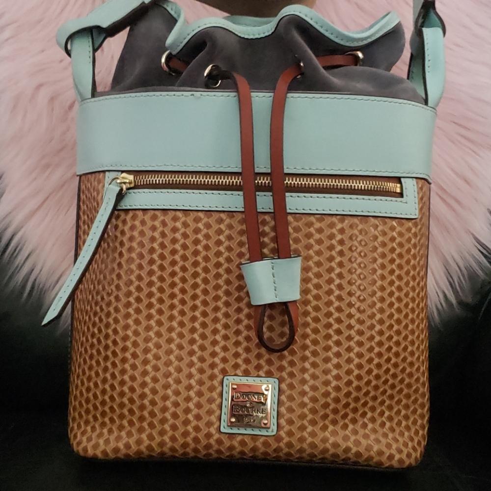 Dooney & Bourke Beacon Leather Large Woven Drawstr
